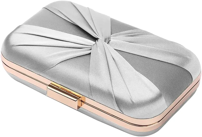 Pleated Satin Clutch Purse For Women Wedding Bridal Clutch Bag Prom Party Clutch