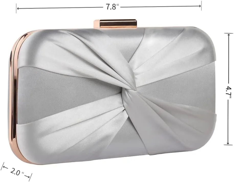 Pleated Satin Clutch Purse For Women Wedding Bridal Clutch Bag Prom Party Clutch