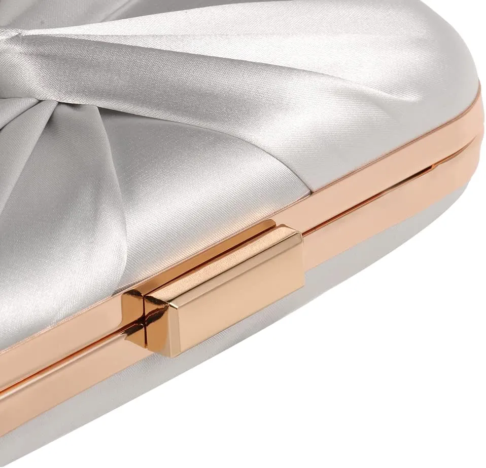 Pleated Satin Clutch Purse For Women Wedding Bridal Clutch Bag Prom Party Clutch