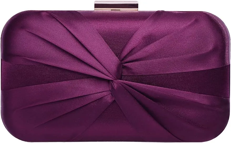 Pleated Satin Clutch Purse For Women Wedding Bridal Clutch Bag Prom Party Clutch