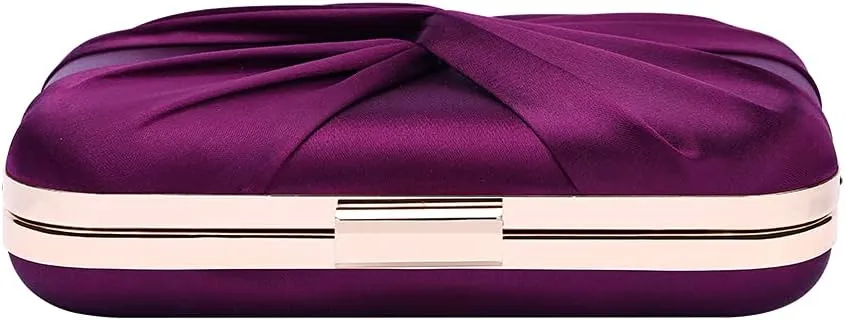 Pleated Satin Clutch Purse For Women Wedding Bridal Clutch Bag Prom Party Clutch