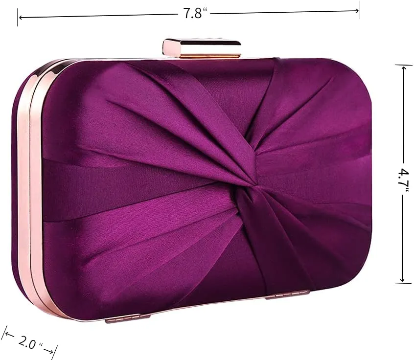 Pleated Satin Clutch Purse For Women Wedding Bridal Clutch Bag Prom Party Clutch