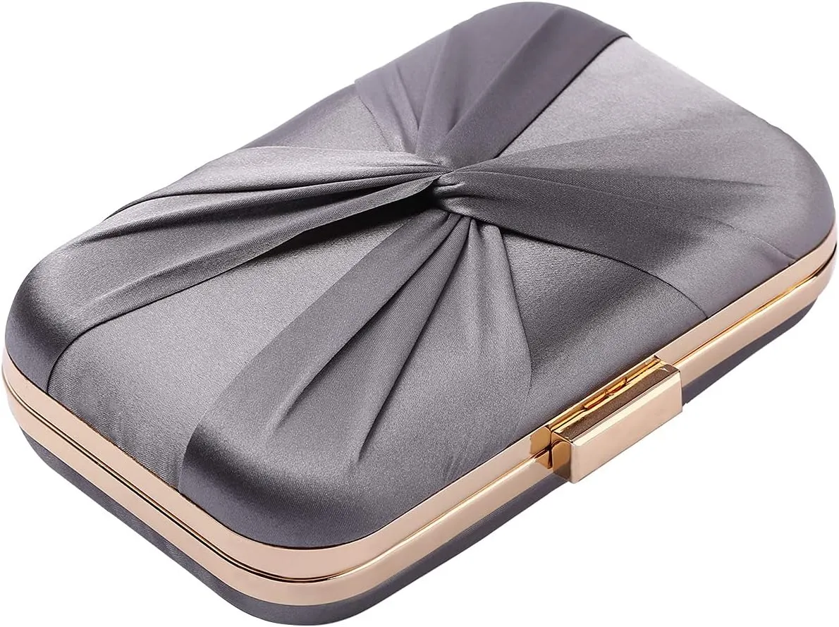 Pleated Satin Clutch Purse For Women Wedding Bridal Clutch Bag Prom Party Clutch