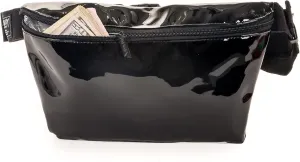 Plus Size Fanny Packs for Women – 80s/90s Large Bum Bag – Unisex Crossbody Waist Belt Bag for Travel, Festivals, Sports & Daily Use – Waist Belt Bag for Women | Patent Black