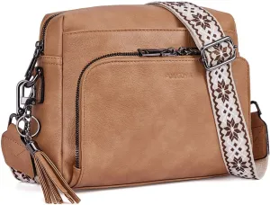 POIUGOYA Crossbody Purses for Women Trendy,Vegan Leather Medium Crossbody Bag,Women's Crossbody Travel Purse Built in Wallet
