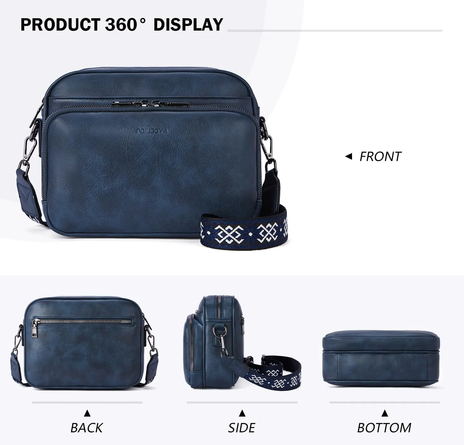 POIUGOYA Crossbody Purses for Women Trendy,Vegan Leather Medium Crossbody Bag,Women's Crossbody Travel Purse Built in Wallet