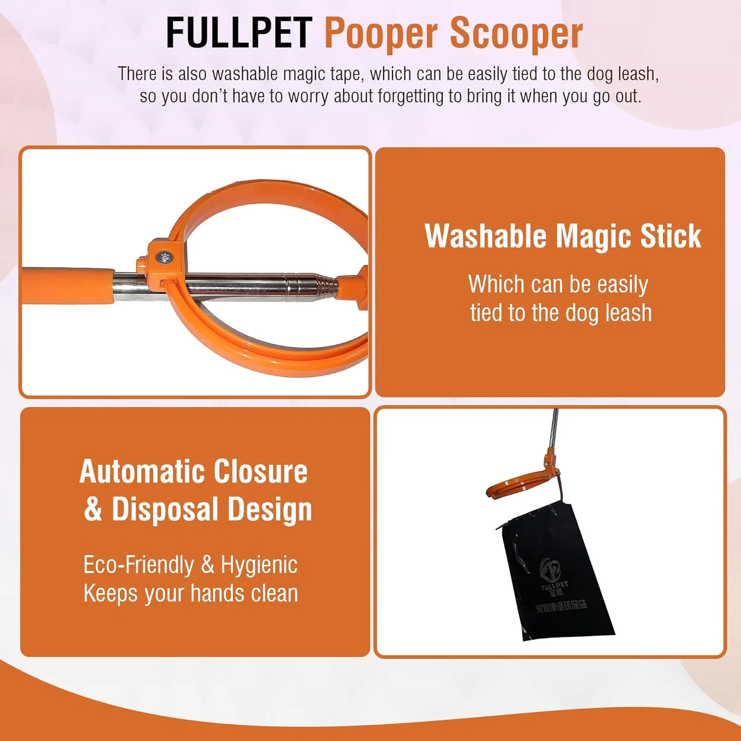Pooper Scooper, Pooper Scooper with Bag Attachment (Green, 50 Bags)