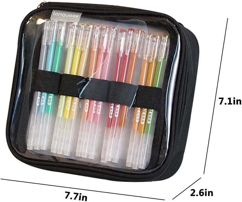 Portable Pencil Case, Hold 108 Pencils Gel Pens Case Organizer with 3 Detachable Layers, Waterproof Pen Pouch Bag for Travel, Office, Black(Excluding Pen)