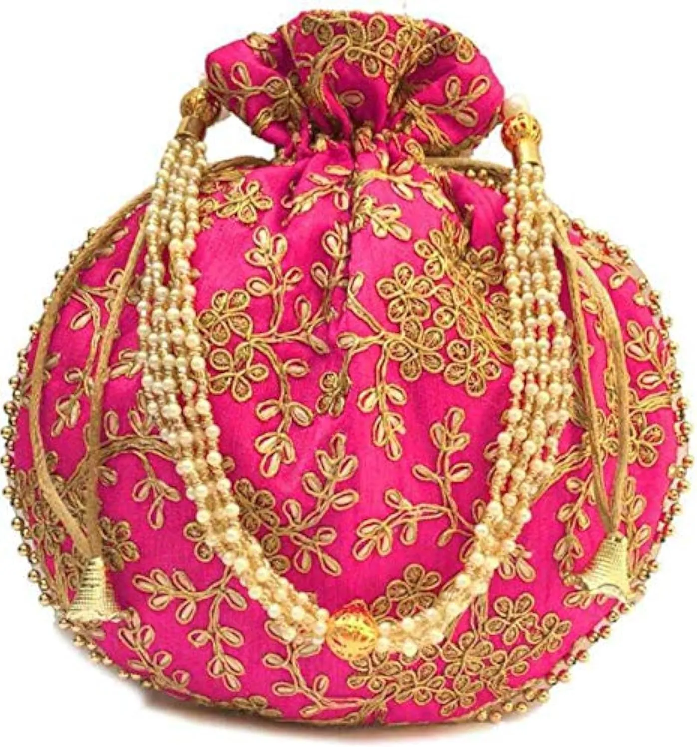 Potli Bag Indian String Purse Bag Pouch Potli for Gift Marriage and Indian Parties Indian Traditional Bag Purse Multicolors, Orange