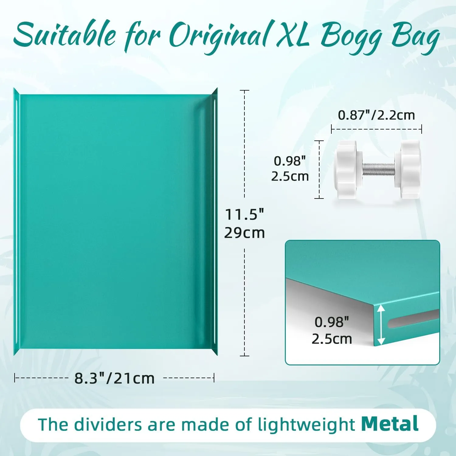 PoYang 2 Pack for Original XL Bogg Bag Divider Tray, Lightweight Metal Dividers for Bogg Bag Accessories Inserts for Bog Organizer, Help Organize Beach Bagg & Divide Space, Turquoise and Caicos