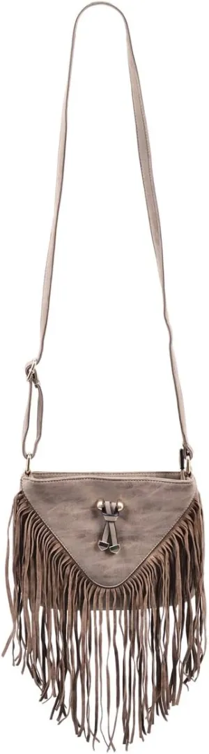 Premium Faux Suede Leather Fringe Tassel Crossbody Shoulder Bag