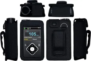 Premium Fitted Leather Case with Screen Protector & Belt Clip (Neck Lanyard) for Medtronic Minimed Insulin Pump 630G/ 640G/ 670G/770G/780G (All Model) (Vertical-B1-Black)