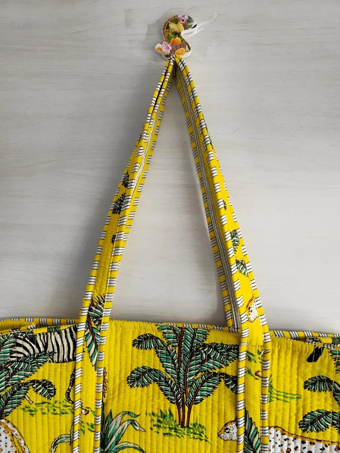 Printed Cotton Tote Bag Lightweight Travel Bag Grocery Shopping Tote Bag Handmade Boho Bag Quilted Tote Bag Market Bag