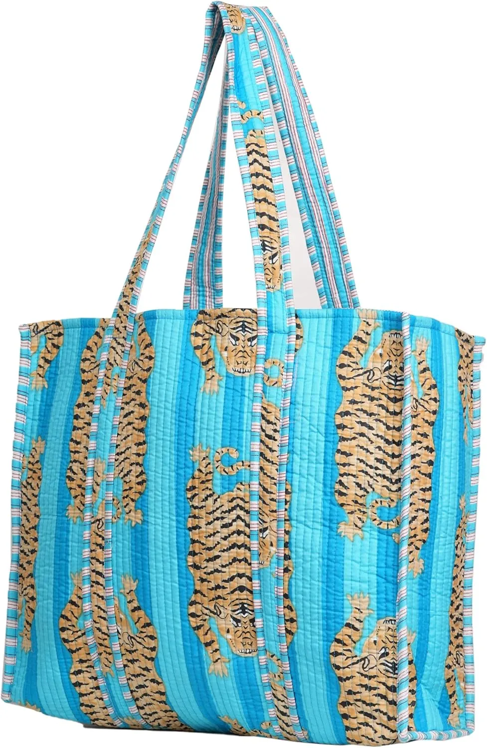 Printed Cotton Tote Bag Lightweight Travel Bag Grocery Shopping Tote Bag Handmade Boho Bag Quilted Tote Bag Market Bag