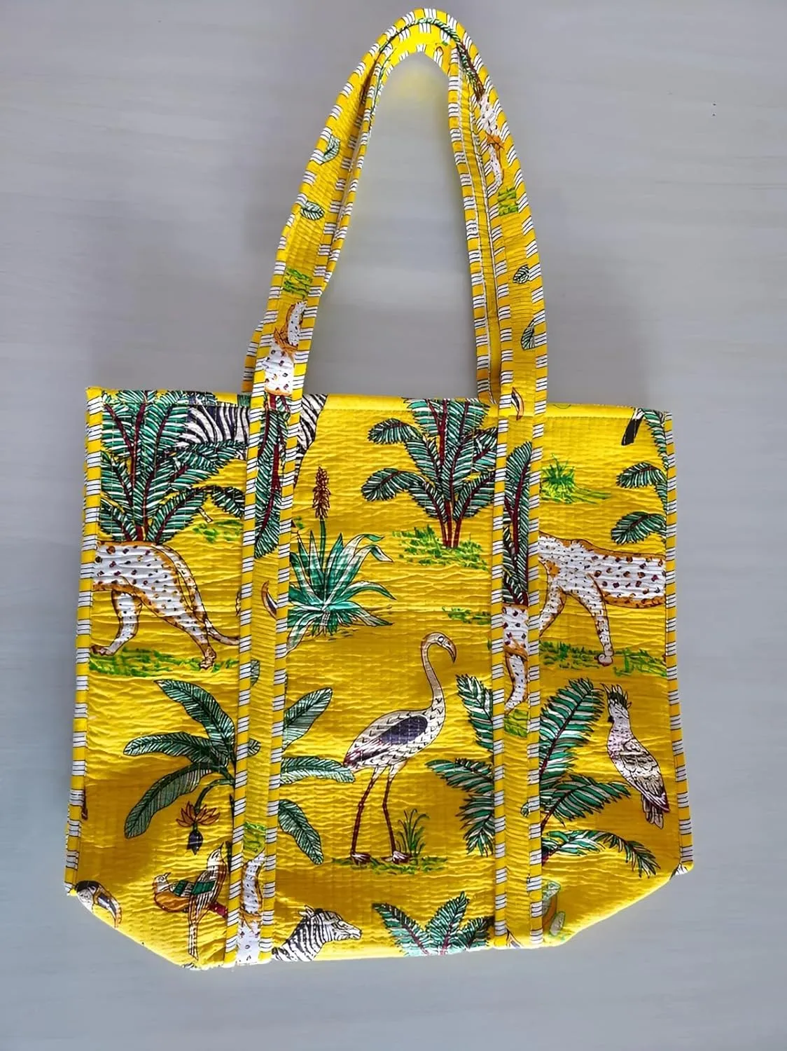 Printed Cotton Tote Bag Lightweight Travel Bag Grocery Shopping Tote Bag Handmade Boho Bag Quilted Tote Bag Market Bag