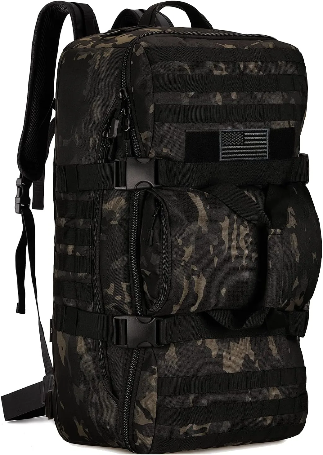 Protector Plus Tactical Travel Backpack 60L Military MOLLE Duffel Bag (Rain Cover & Patch Included)