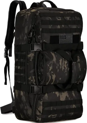 Protector Plus Tactical Travel Backpack 60L Military MOLLE Duffel Bag (Rain Cover & Patch Included)
