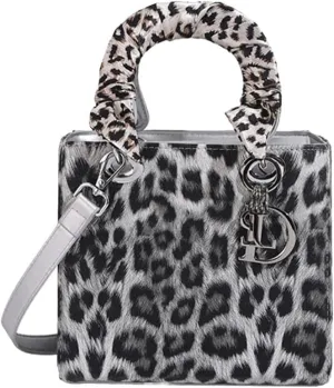 PU Leather Shoulder Handbag for Women Fashion Messenger Satchel Elegant Hobo Top Leopard Print Crossbody Bag