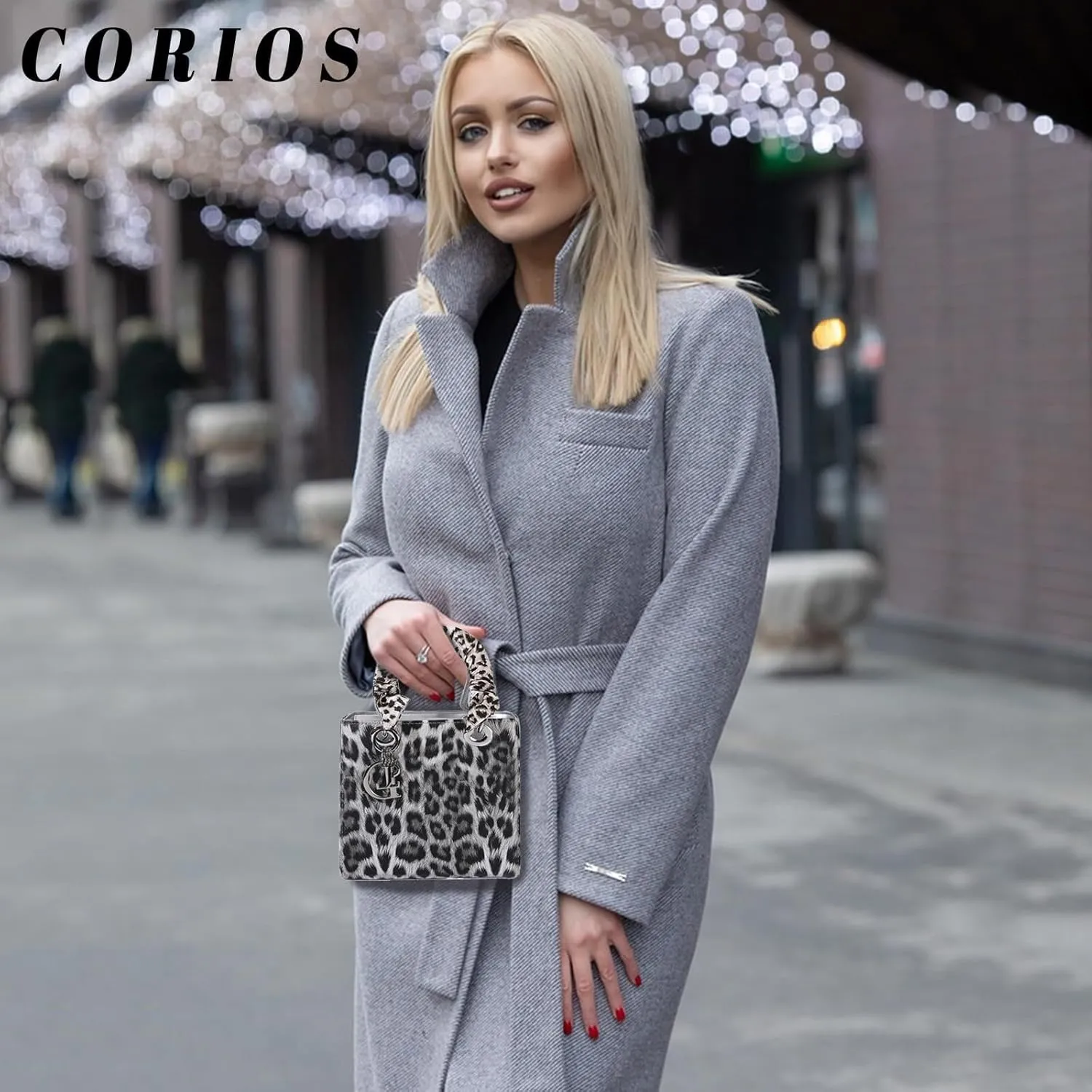 PU Leather Shoulder Handbag for Women Fashion Messenger Satchel Elegant Hobo Top Leopard Print Crossbody Bag
