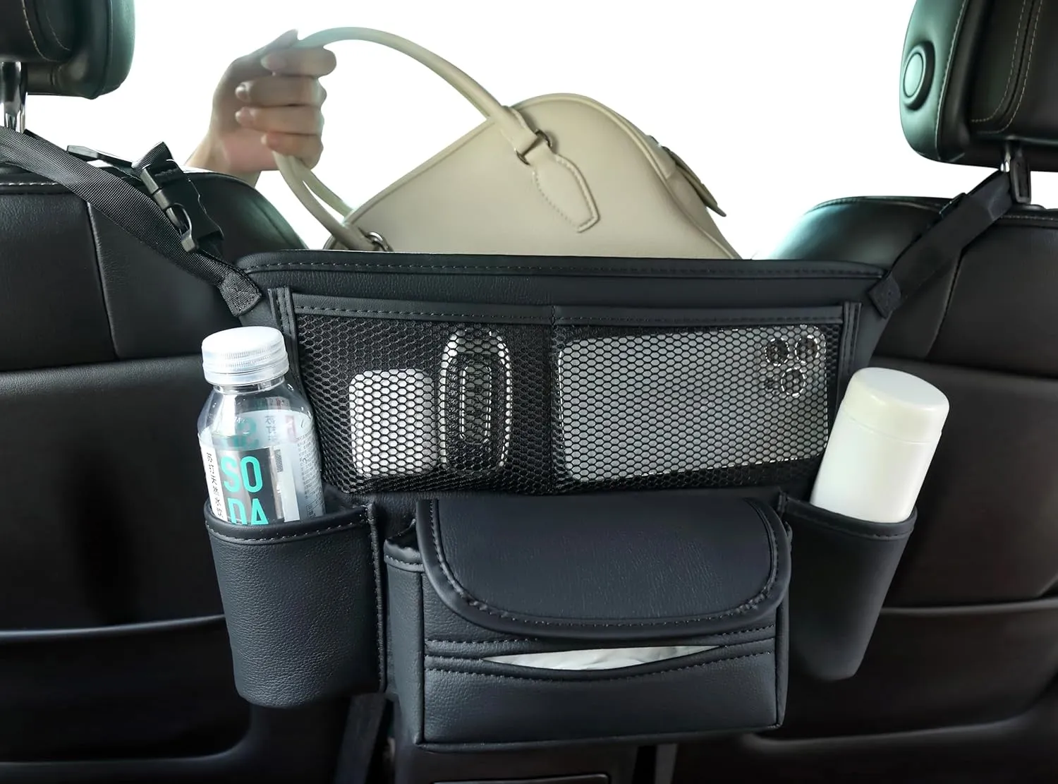 Purse Holder and Handbag Holder Between Car Seats, Large Capacity and Multifunctional Car Storage Bags, Car Interior Accessories