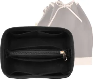 Purse Organizer Insert for LV Noe BB Bucket Bags,Tote Bag Organizer with zipper insert (Small, Black)
