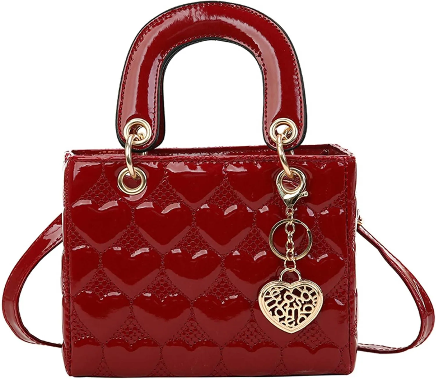 Purses and Handbag for Women Fashion Ladies Leather Top Handle Shiny Patent Satchel Shoulder Tote Bag Crossbody