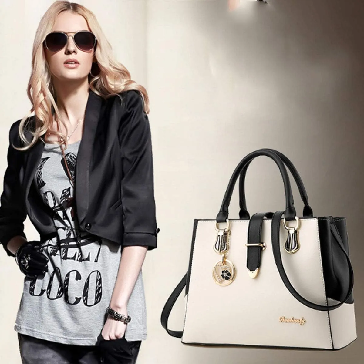 Purses and Handbags for Women Tote Shoulder Crossbody Bags PU Leather Top Handle Satchel with Long Strap Detachable