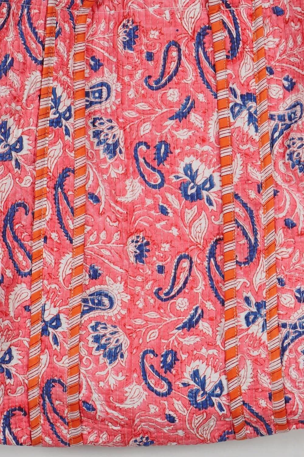Quilted Cotton Handprinted Reversible Large multicolor Floral Tote Bag
