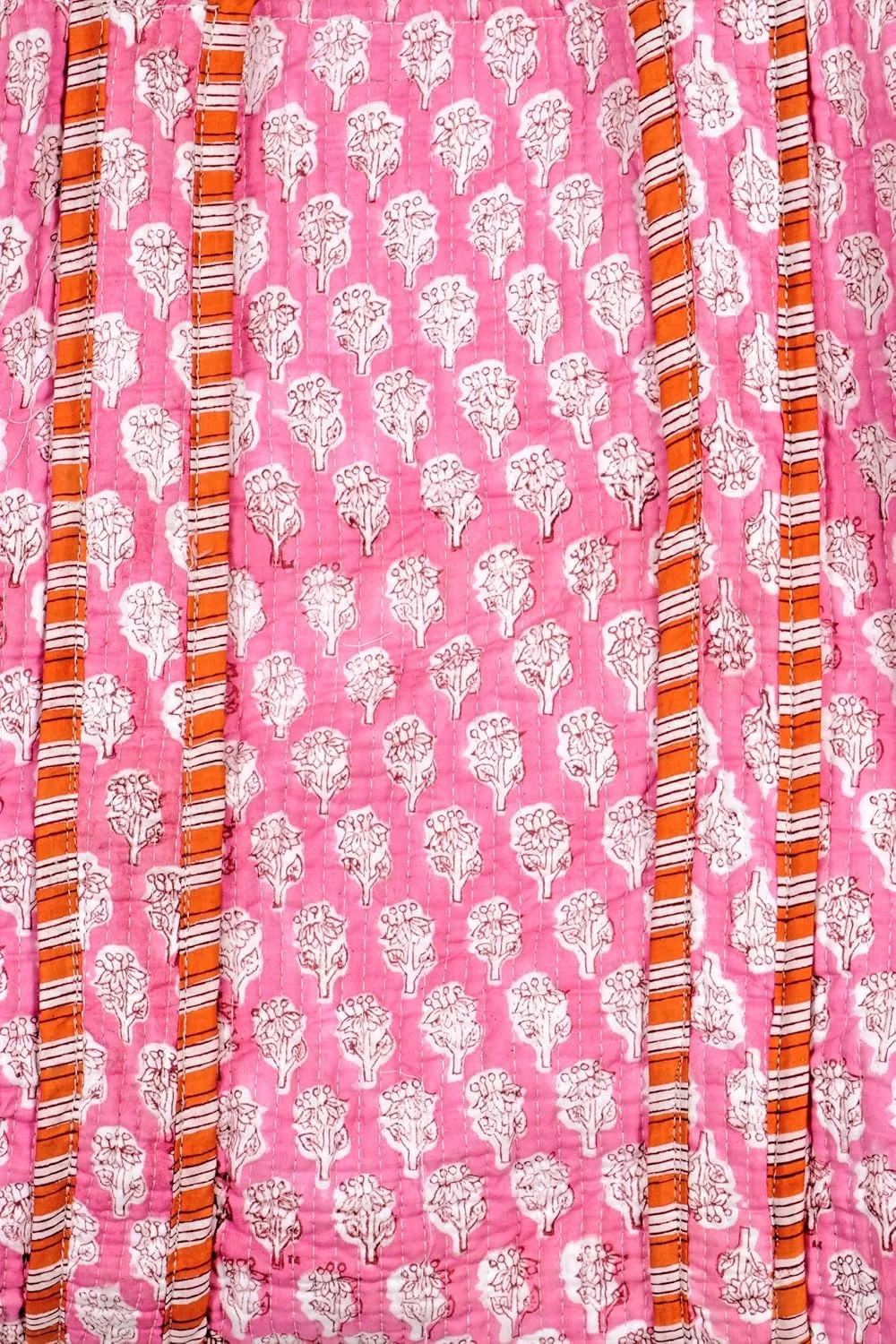 Quilted Cotton Handprinted Reversible Large multicolor Floral Tote Bag