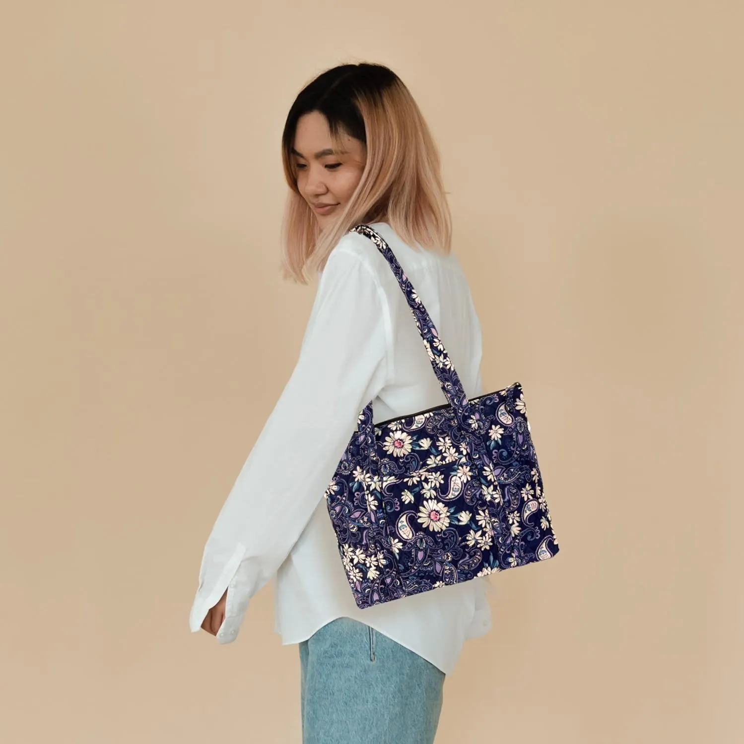 Quilted Shoulder Tote Bag Handbag