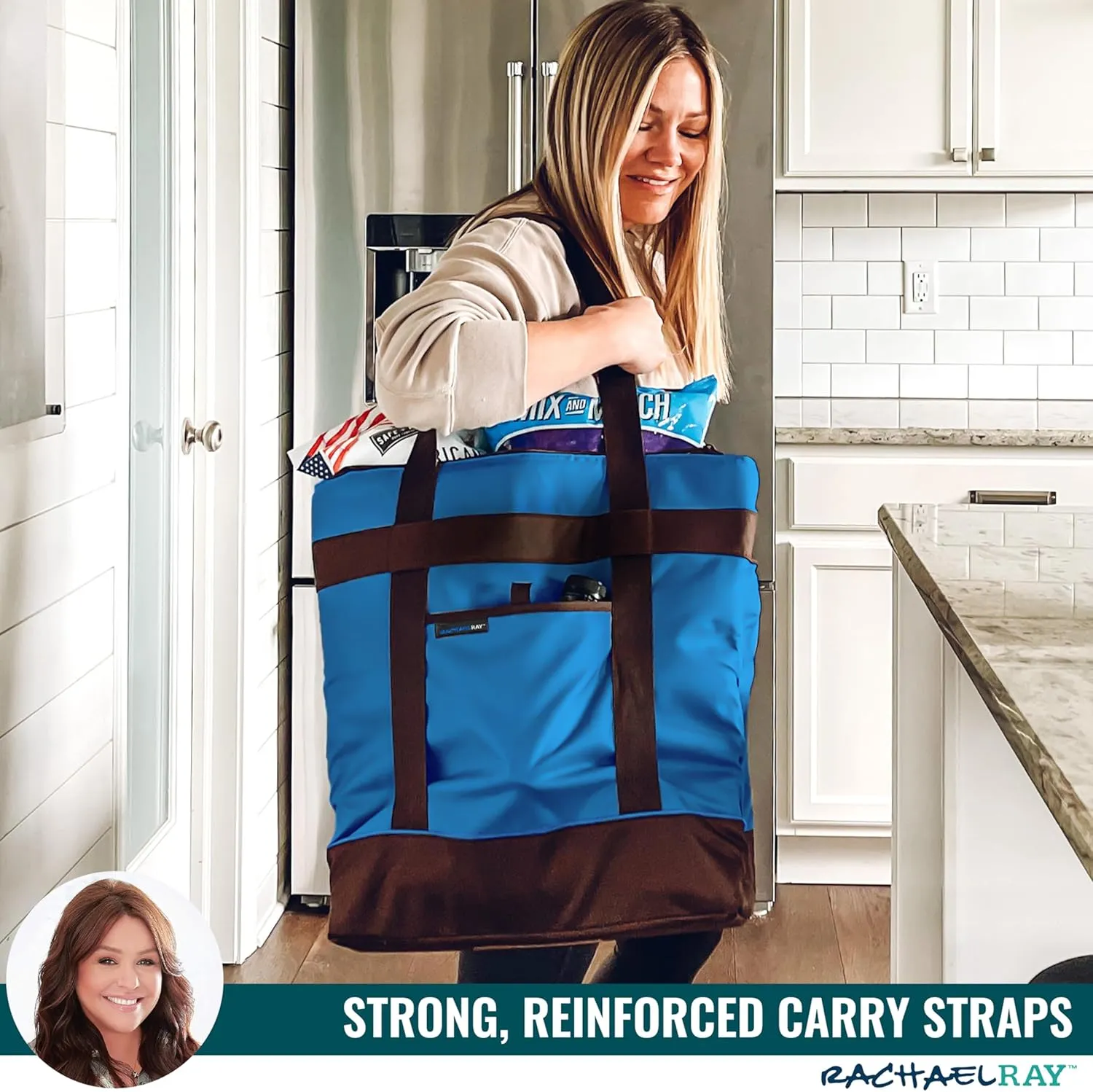 Rachael Ray Jumbo Chillout Thermal Tote, Insulated Soft Sided Cooler Bag