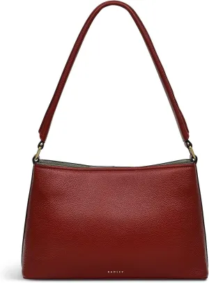 RADLEY London Floral Street Women’s Medium Leather Open Top Shoulder Bag, Rust