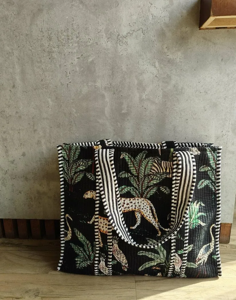 RAJBHOOMI HANDICRAFTS Women’s 100% Cotton Lightweight Shoulder Tote Bag with Interior Pocket Casual Handbag for Women