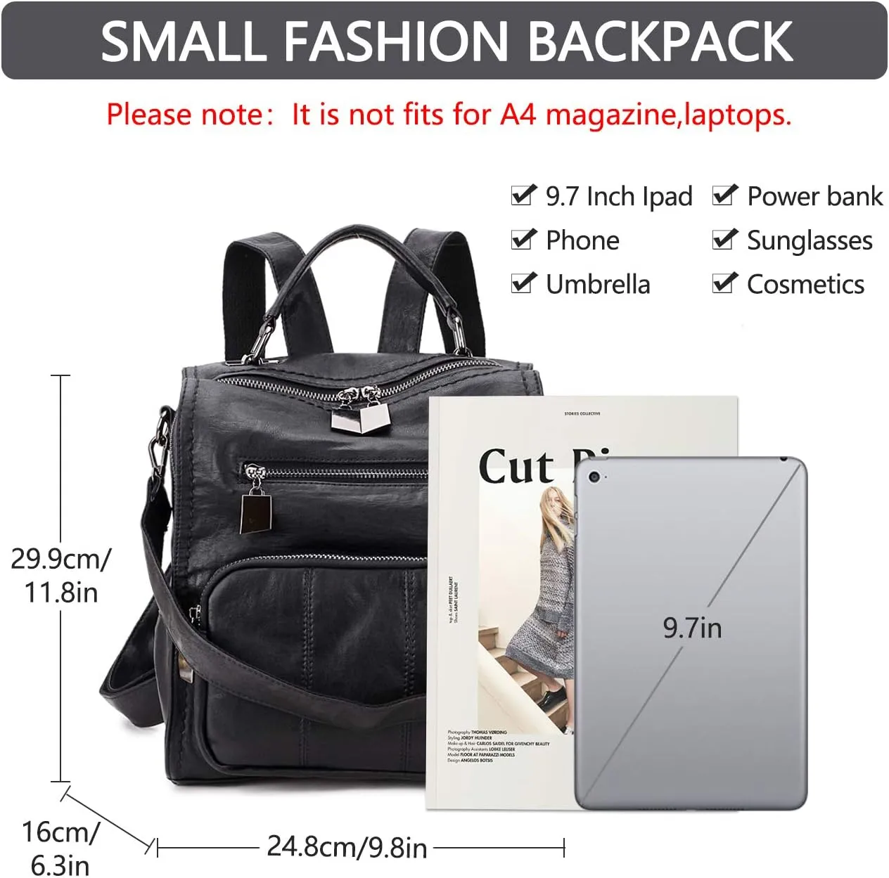 RAVUO Backpack Purse for Women, Fashion Leather Handbags Designer Convertible Satchel Ladies Shoulder Bag 3 Ways to Carry