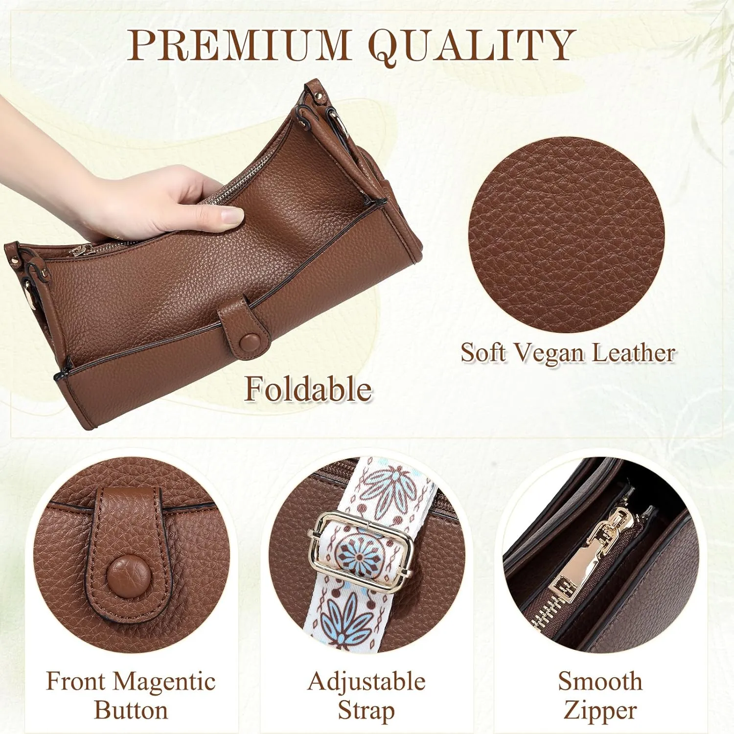 RAVUO Hobo Shoulder Bags for Women,Trendy Vegan Leather Crossbody Purses and Handbag with 2pcs Detachable Strap