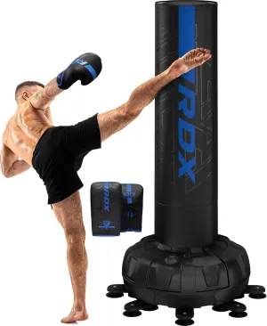 RDX XXL 330LBS Freestanding Punching Bag with Cover & Gloves – 72” Adult Heavy Pedestal Punch Bag Set - 17 Suction Cup 8 Extended Legs Stand Base - Kick Boxing MMA Muay Thai Home Gym Fitness Training