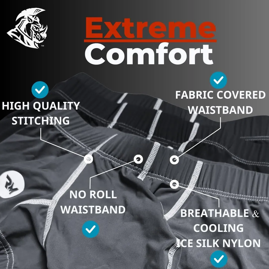 Real Men Bulge Enhancing Pouch Underwear for Men – 1 or 4 Pack Nylon 3 Inches- Ice Silk Mens Boxer Briefs ABCD Pouches XS-5XL