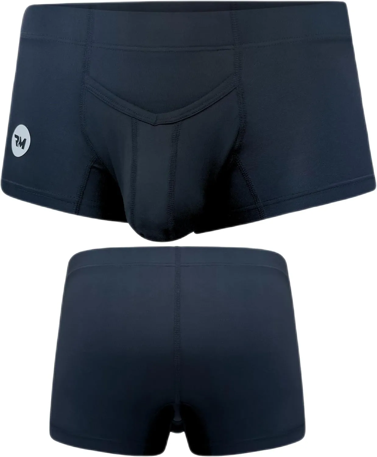 Real Men Bulge Enhancing Pouch Underwear for Men – 1 or 4 Pack Nylon 3 Inches- Ice Silk Mens Boxer Briefs ABCD Pouches XS-5XL