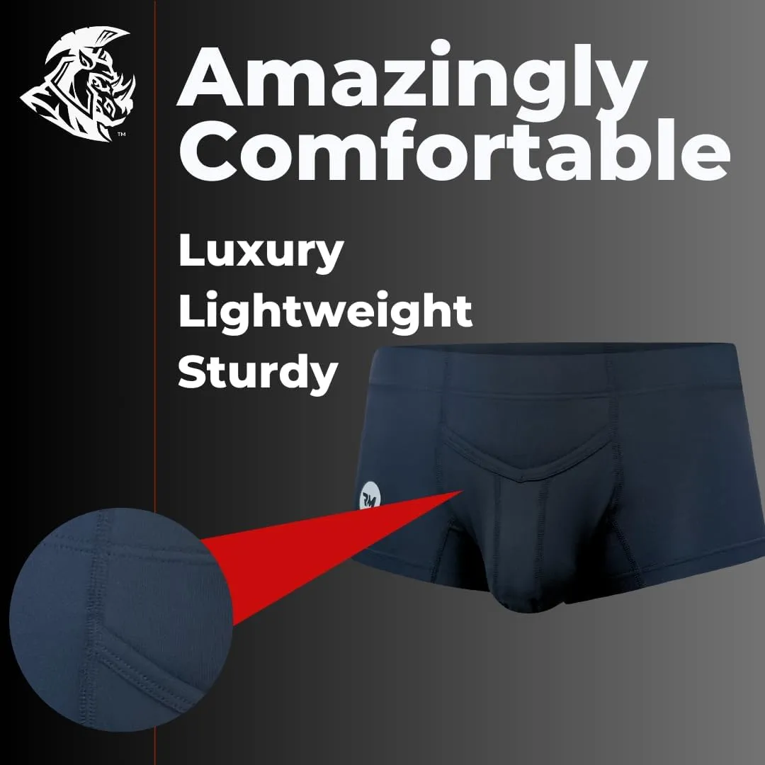 Real Men Bulge Enhancing Pouch Underwear for Men – 1 or 4 Pack Nylon 3 Inches- Ice Silk Mens Boxer Briefs ABCD Pouches XS-5XL