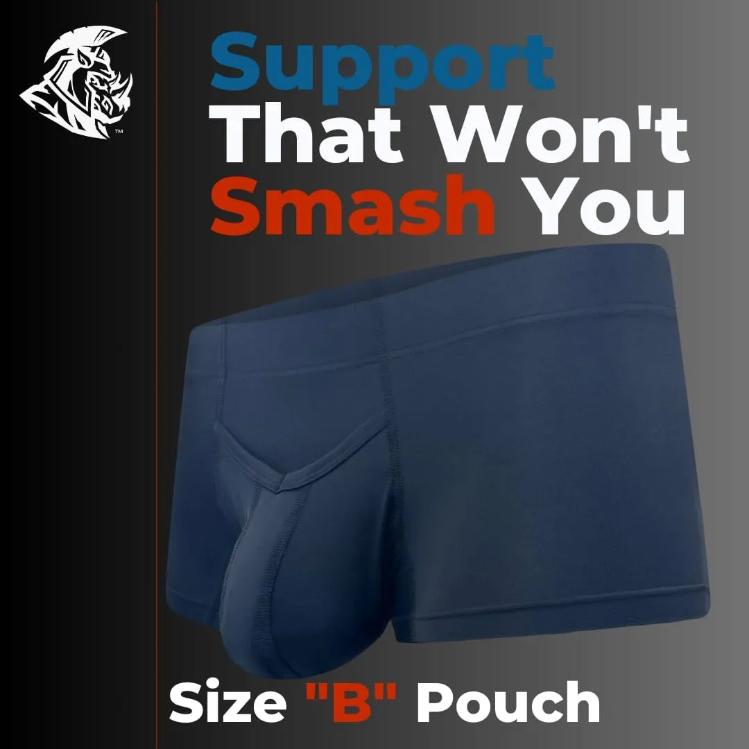 Real Men Bulge Enhancing Pouch Underwear for Men – 1 or 4 Pack Nylon 3 Inches- Ice Silk Mens Boxer Briefs ABCD Pouches XS-5XL