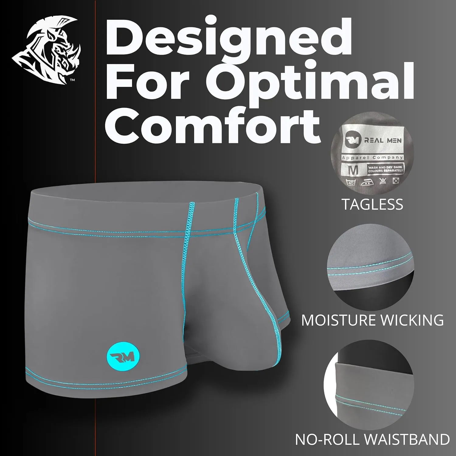 Real Men Bulge Enhancing Pouch Underwear for Men – 1 or 4 Pack Nylon 3 Inches- Ice Silk Mens Boxer Briefs ABCD Pouches XS-5XL