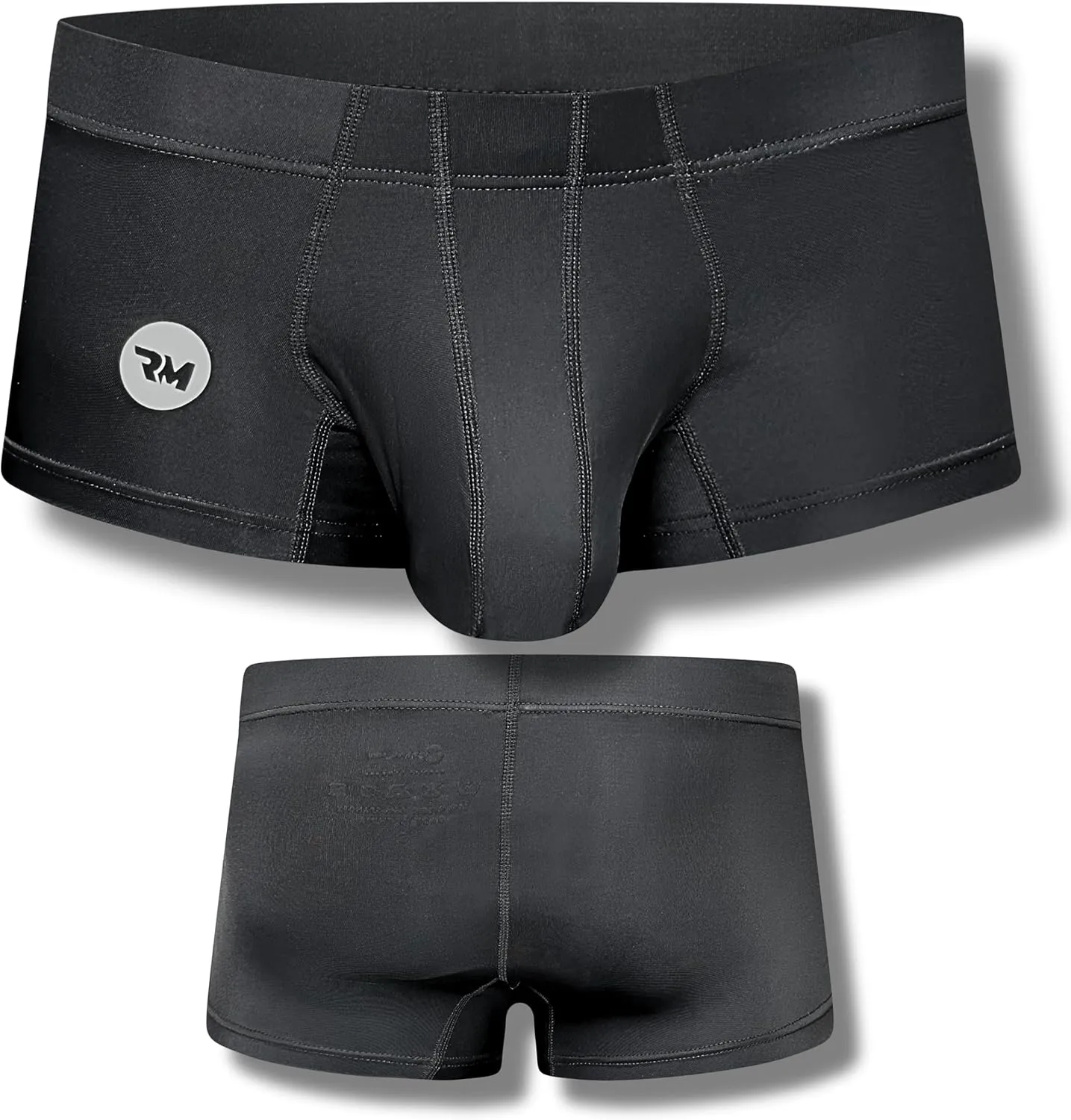Real Men Bulge Enhancing Pouch Underwear for Men – 1 or 4 Pack Nylon 3 Inches- Ice Silk Mens Boxer Briefs ABCD Pouches XS-5XL