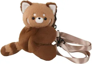 Red Panda Hug Stuffed Backpack Cute Animal Plush Shoulder Bag (Large)