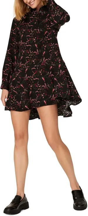 Rent The Runway Pre-Loved Black Floral Shirtdress
