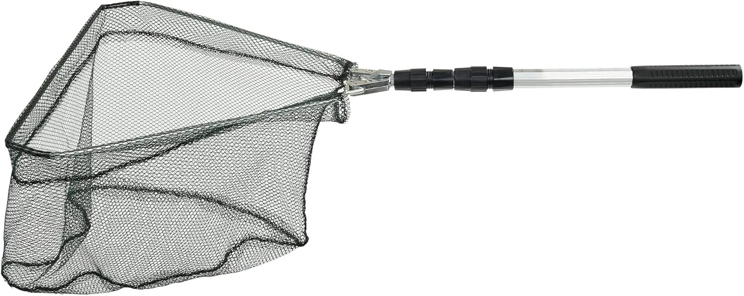 RESTCLOUD Fishing Landing Net with Telescoping Pole Handle, Fishing net Freshwater for Kids Men Women, Extend to 40-63 Inches