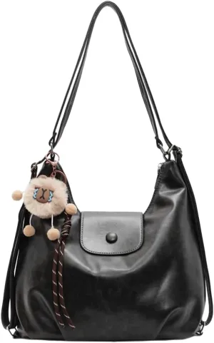 Retro Stylish PU Leather Hobo bag Tote Commute Purses Large Shoulder Crossbody Purses Convertible Bags