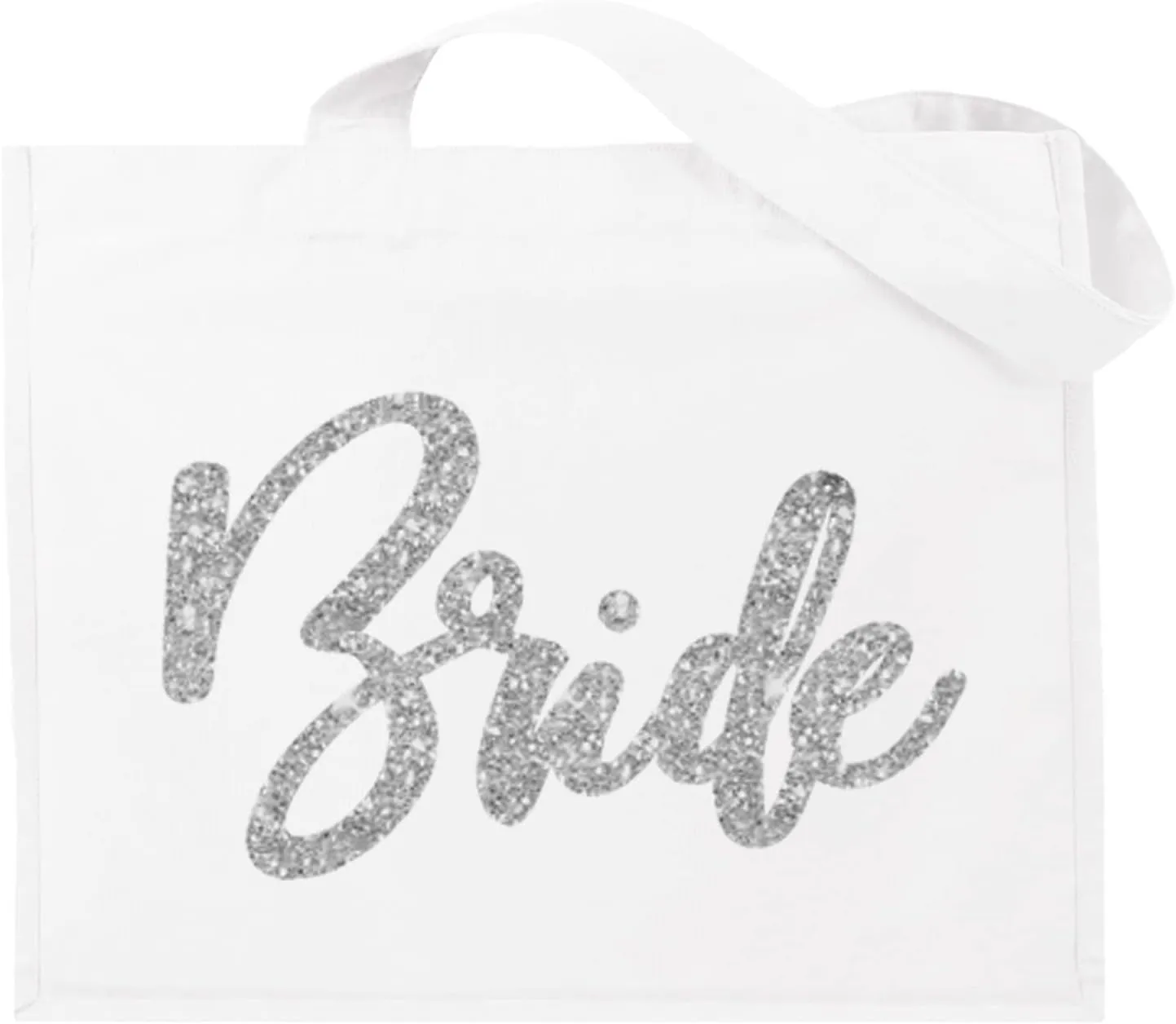 RhinestoneSash Bride Tote Bag - JUMBO SIZE 18" x 14" XL Cotton Canvas Wedding Totes - Engagement and Bridal Shower Gifts