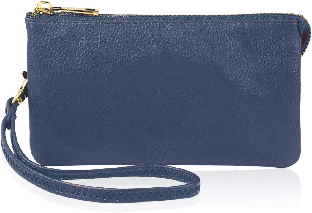 RIAH FASHION Convertible Faux Leather Wallet Purse Clutch - Mini Handbag Detachable Chain Crossbody Strap Phone Holder
