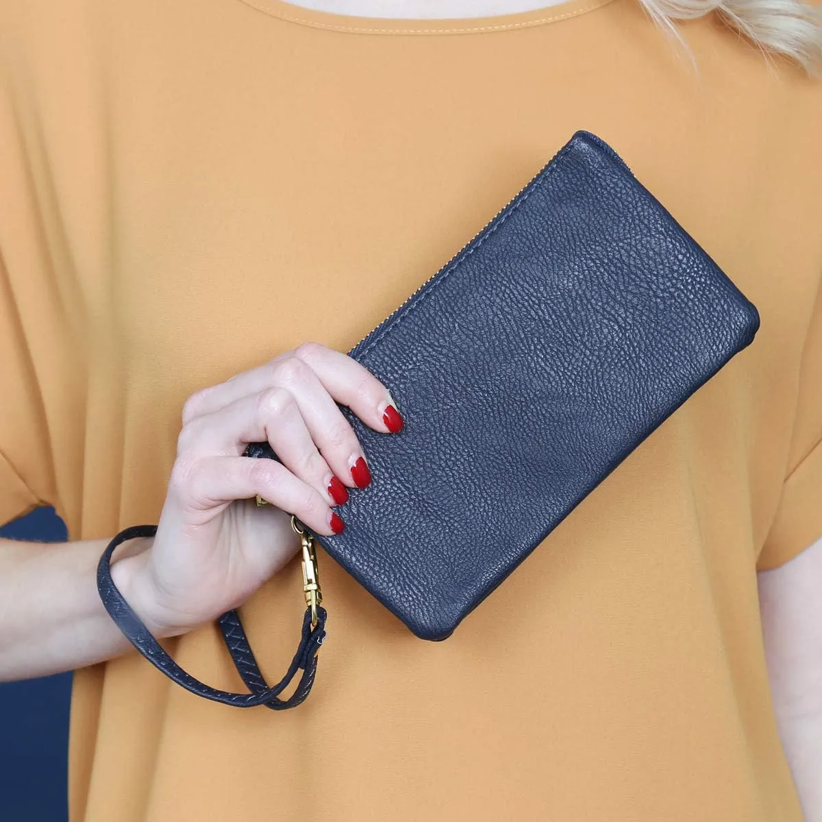 RIAH FASHION Convertible Faux Leather Wallet Purse Clutch - Mini Handbag Detachable Chain Crossbody Strap Phone Holder