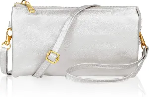 RIAH FASHION Convertible Vegan Leather Wallet Purse Clutch - Small Handbag Phone/Card Slots & Detachable Wristlet/Crossbody
